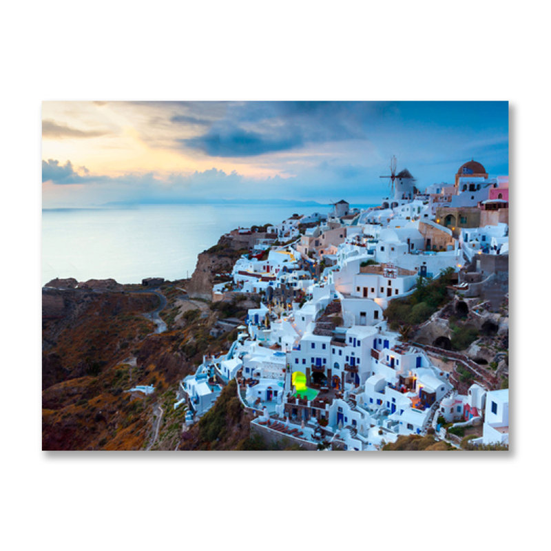Spectacular Santorini - Photographie sans cadre, H 16 po x l 20 po x P 1,5 po, Aluminium