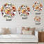 Horloge murale moderne Vibrant Wild Spring Leaves, Wildflowers & Berries-93601780