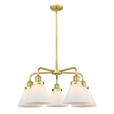 Cone 5 Light Stem Hung Chandelier