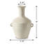 Env. Vase 9 po en céramique émaillée blanc cassé avec deux poignées décoratives (ouverture de 2,8 po)