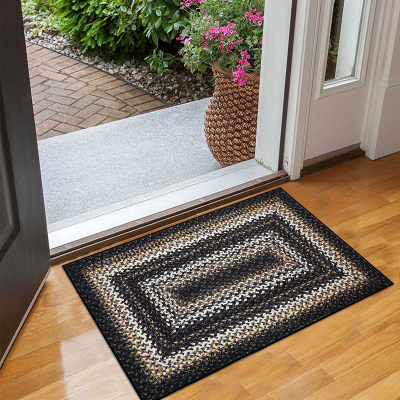 Machine Washable Area Rugs with Non-Slip Backing for Hallway Living Room Bedroom Kitchen and Laundry Room Vintage Carpet Low Pile Rug