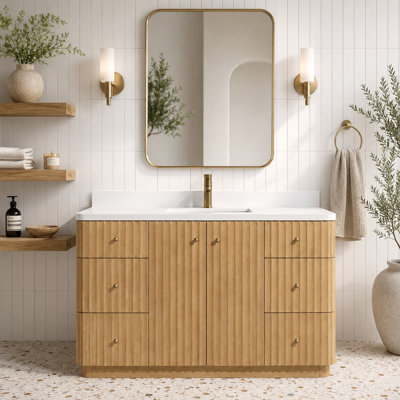 La Jolla 55'' Single Bathroom Vanity With Engineered Stone Top