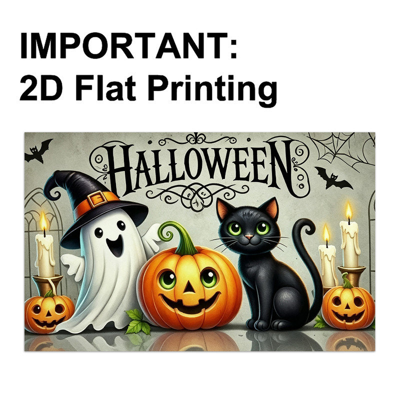  Paillasson anti-dérapant pour l'intérieur et l'extérieur, 24 po x 36 po, chat fantôme noir Halloween, 24 po x 36 po