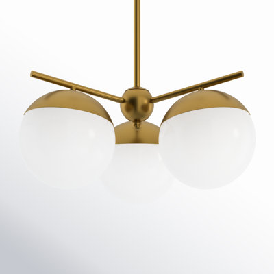 Yearby 3 Light Metal Dimmable Globe Chandelier