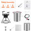 30 Qt Turkey Fryer, Aluminum Seafood Boiler Steamer, Outdoor Deep Fryer with 0-5 PSI Regulator, Fish Fryer Pot with Propane Stove Burner Stand and Thermometer Kit