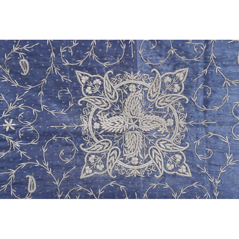 Couvre-lit Exotic India Pure Silk, Bleu