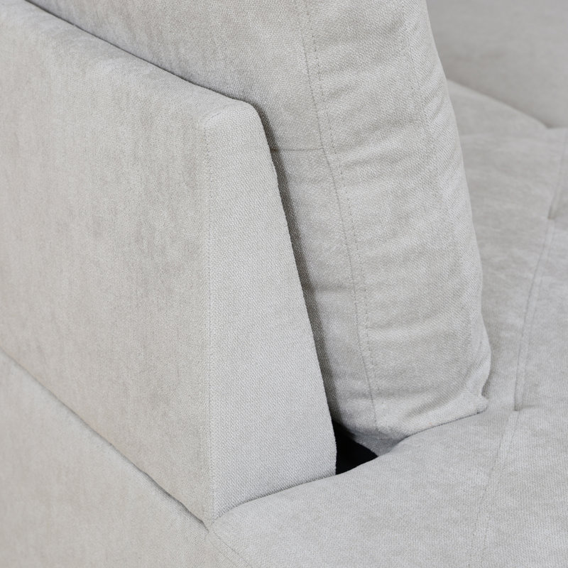 Halid Wide Sofa & Chaise with Ottoman, Left Hand Facing, Dark Gray Velvet