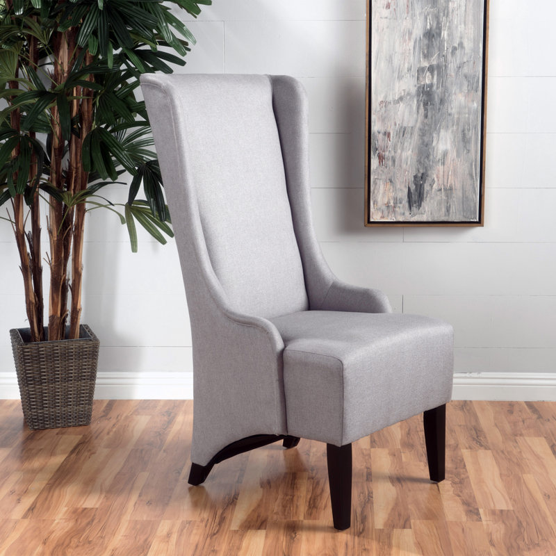 Chaise d'appoint à haut dossier, Tissu gris pâle