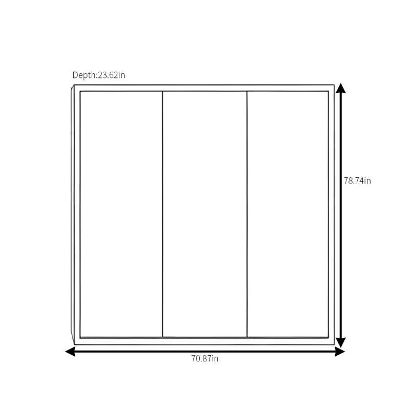 Garde-robe simple et moderne, H 79 po x l 71 po x P 24 po