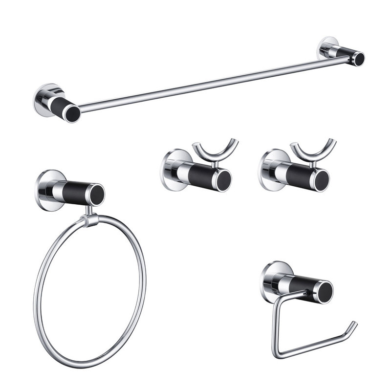 Abaco 5 - Piece Bathroom Hardware Set, Black