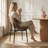 Mid Century Modern Dining Chairs with Walnut Grain Back, Brown Faux Leather Dining Room Chairs Set of 4, Checkered Soft Cushion Kitchen Chairs with Adjustable Foot Pads-1903881341-1904201413
