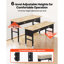 Établi réglable de 60 pouces avec capacité de charge de 1500 lb, tiroir, prise de courant, roues et panneau perforé pour le garage, l'atelier et la maison