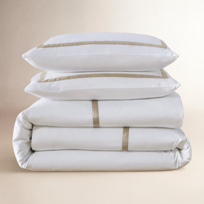 Danfield Cotton Sateen Hotel Stripe Duvet Cover Set