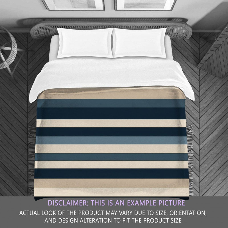Édredon contemporain à rayures bleu marine 9, Édredon simple extra long