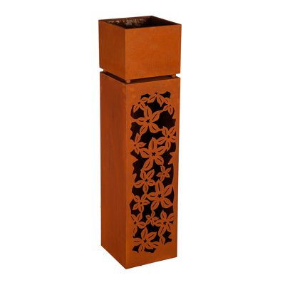 Brex Tall Metal Planter With LED Lights, Floral