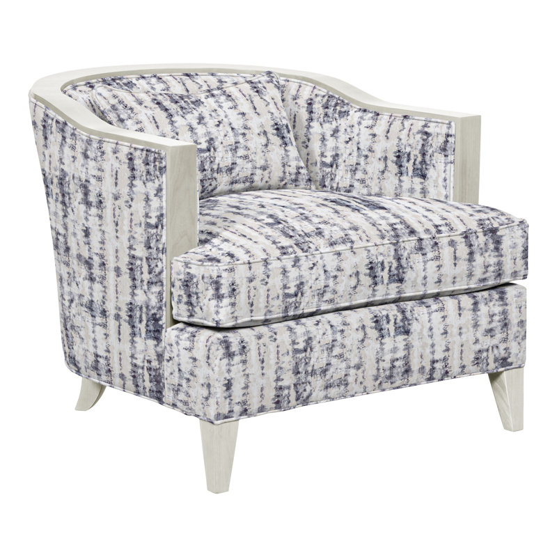Thom Filicia Home Upholstered Barrel Chair, Wrenn, Ozark Marina 100% Cotton