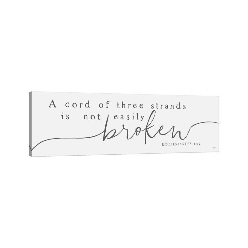 A Cord Of Three Strands by Lux + Me Designs - Panoramic Print on Canvas, Wrapped Canvas, 30.48cm H x 91.44cm W x 3.81cm D