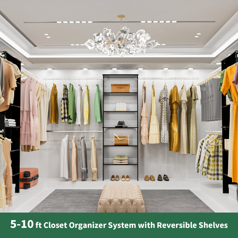 Closet Tower  Closet Unit Closet System, Black, 82.2" H x 25.5" W x 14.5" D