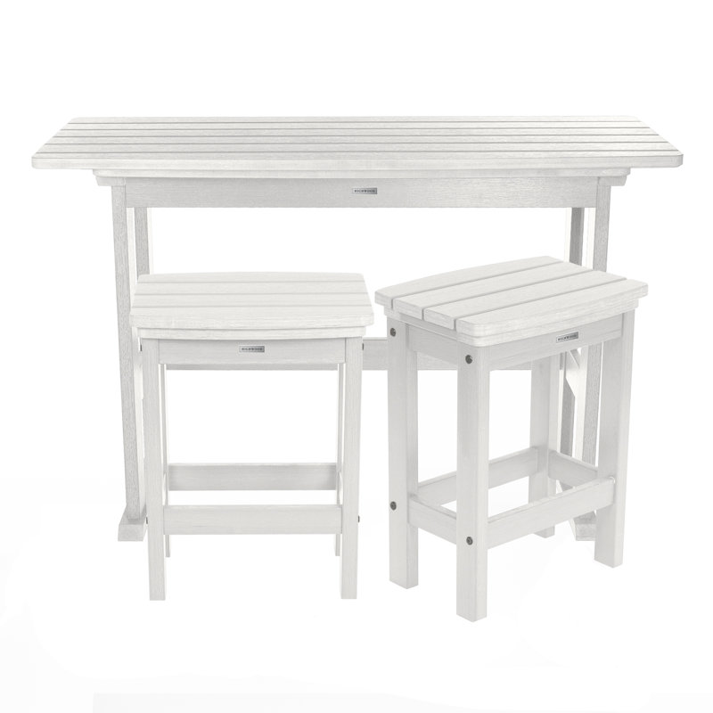 Arbnora 2 - Person Patio Dining Set with Rectangular Table, White