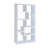 Multiple Geometric Rectangular 10-Shelf Bookcase In White-1396123136