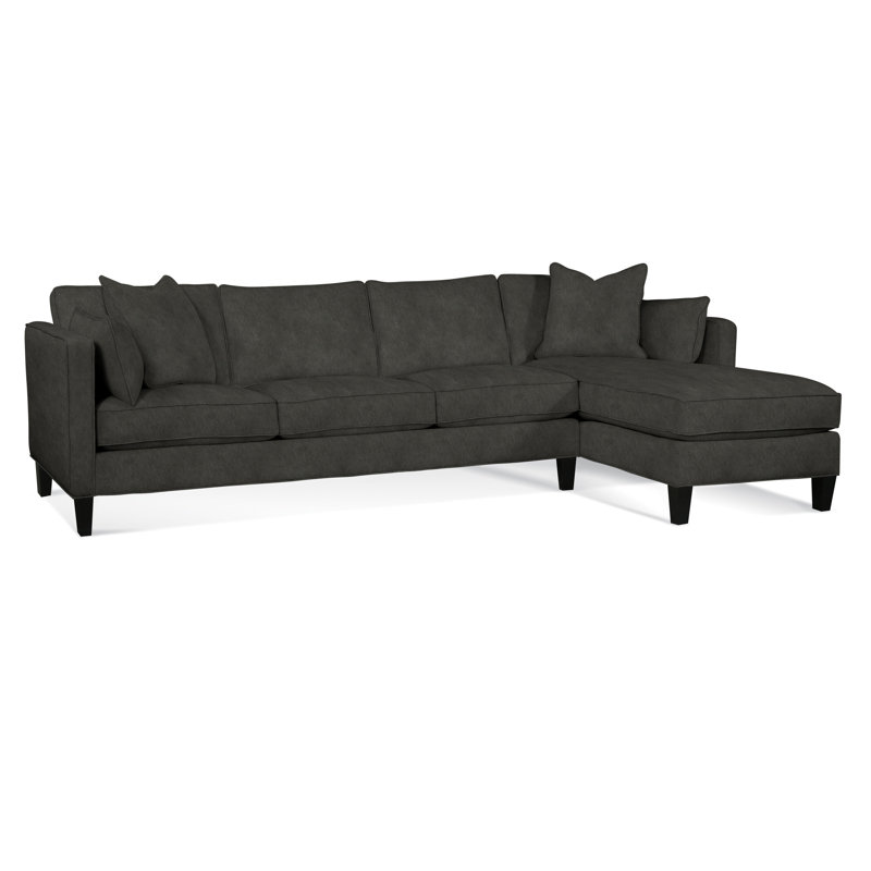 Lenox Chaise Sectional, Brown Geometric, 0456-33, Right Hand Facing, Black