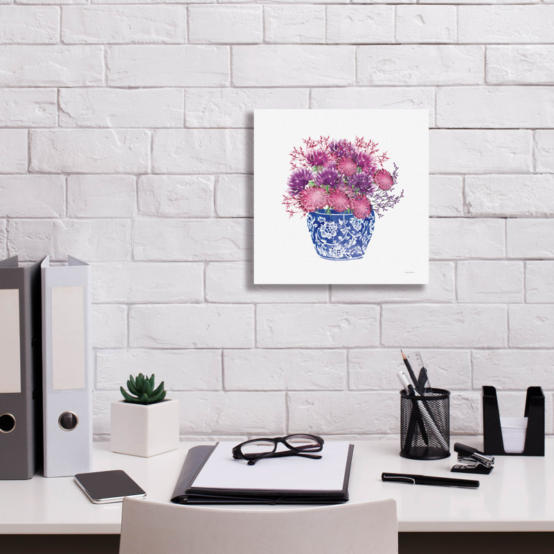 Red Barrel Studio® «Chinoiserie Style 4» par Mercedes Lopez, art mural sur toile 18 po x 18 po, H 12 po x l 12 po x P 0,75 po