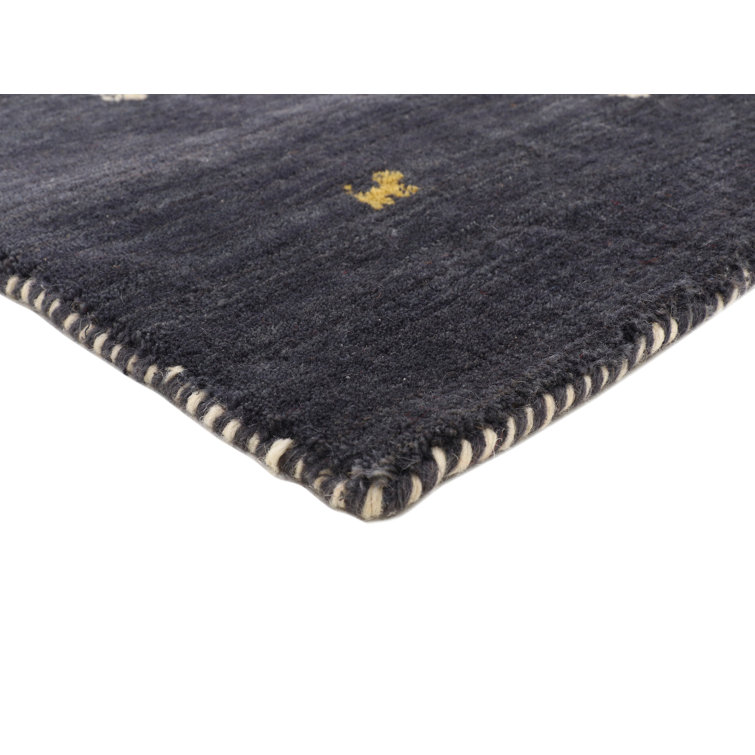 Handwoven Wool Gabbeh Uni Black Rug
