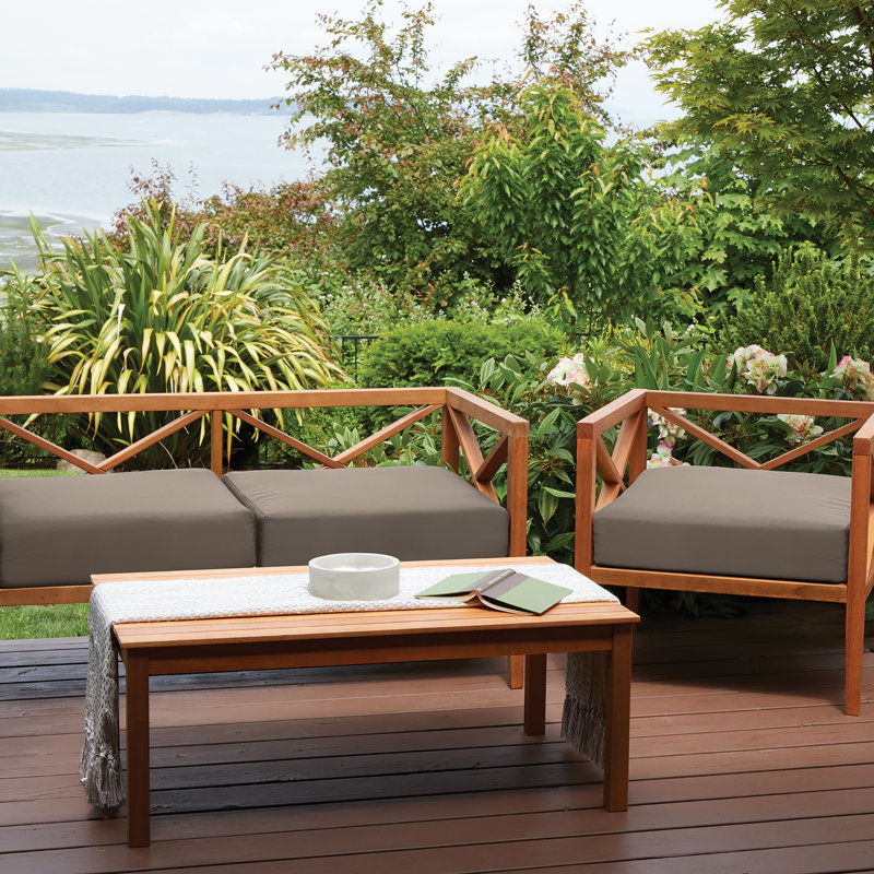 Jaylon Outdoor Dining Chair Cushion Cover, Dark Taupe, 25"W x 27"D