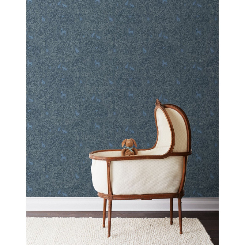 Woodland Wallpaper | Traditional / Roll - 27" x 30', Midnight