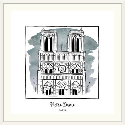 « notre dame-brushstroke édifices », impression