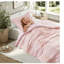 Ensemble de literie réversible floral en chenille, édredon simple hypoallergénique avec coussin floral, rose