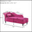 Luxueuse chaise longue en velours avec rangement, conception capitonnée et pieds en bois massif pour une utilisation polyvalente à la maison-817295742