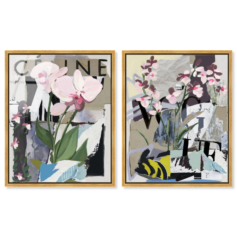 Fine Art Fashion Set High-Gloss Frameless Acrylic Glass Wall Art Floral & Botanical Print by Oliver Gal, Ready to Hang, 16 x 20
