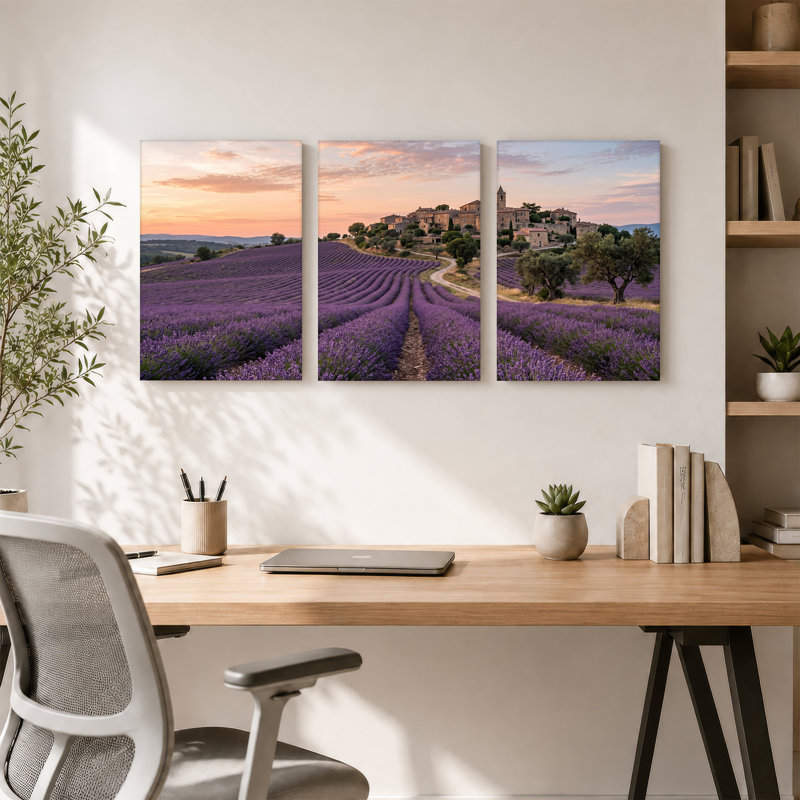 Ensemble de 3 toiles lavande, 30"H x 20"W x 3pcs
