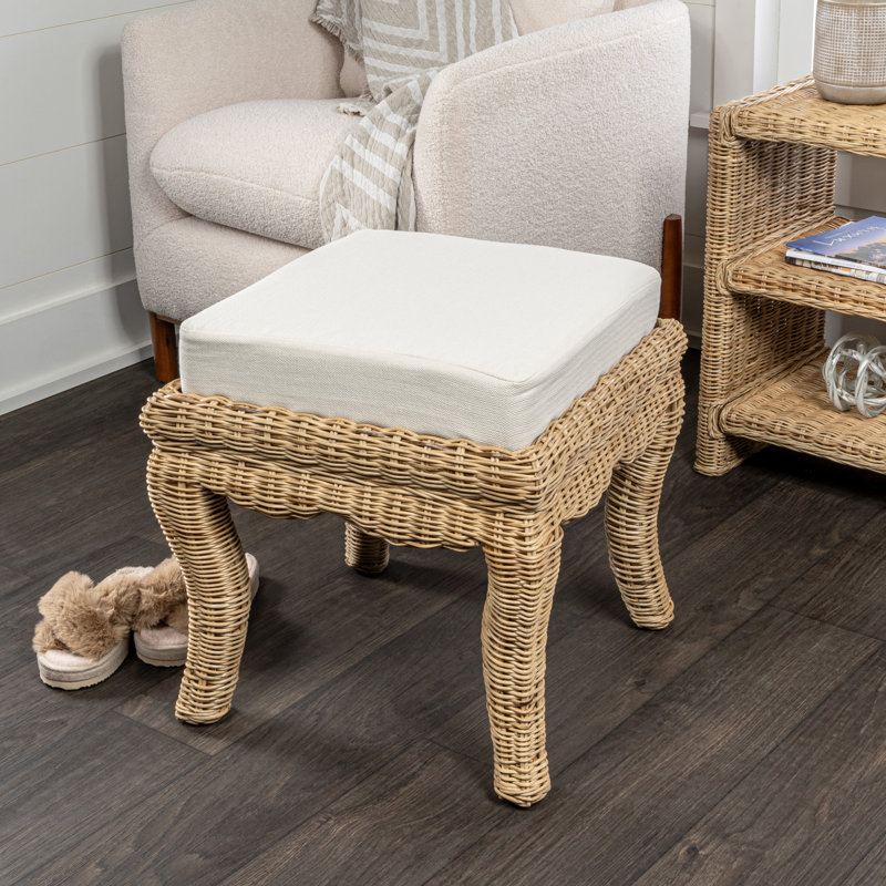 Tabouret de coiffeuse en rotin 18,5 po Rowan Rowan, Naturel