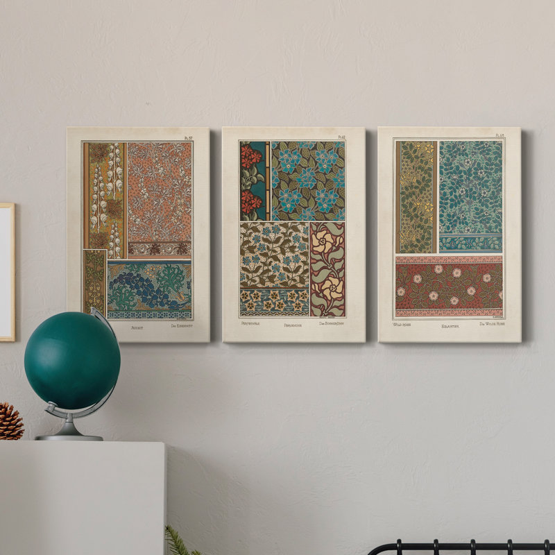 Nouveau Decorative X - Ensemble de 3 toiles tendues, H 27 po x l 54 po x P 1 po