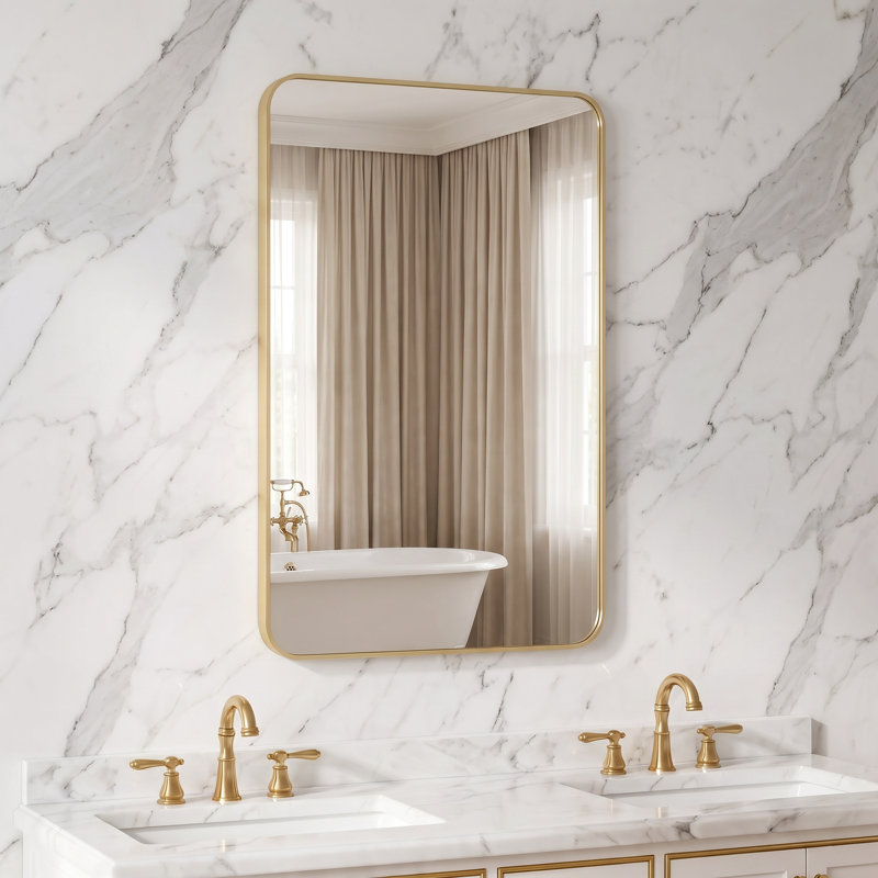 Miroir de salle de bain, 30''×48'', Doré