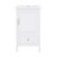 Meuble-lavabo de 20 po avec lavabo, tablette de porte et patins réglables, tiroir