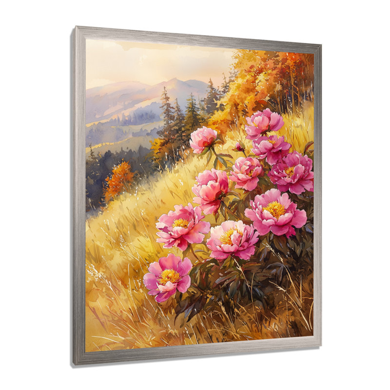 Basden - Floral Canvas Wall Art, Silver, 20" H x 12" W, Reproduction encadrée d'une seule photo