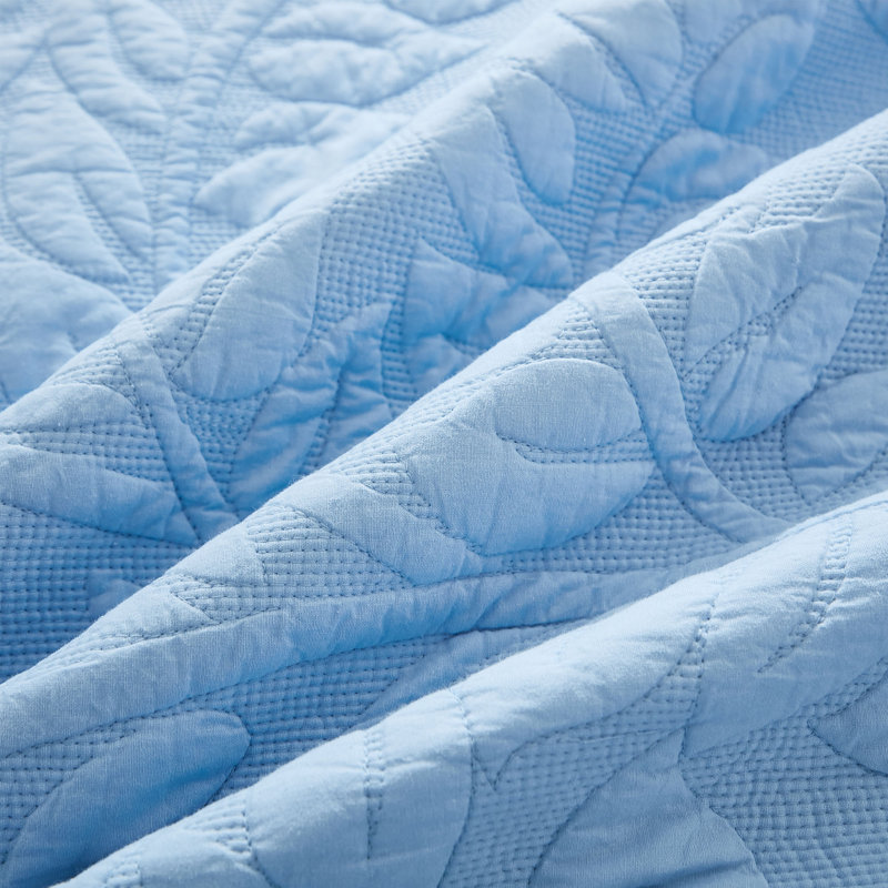 Cotton Quilt, Twin Quilt + 1 Twin Sham, Light Blue
