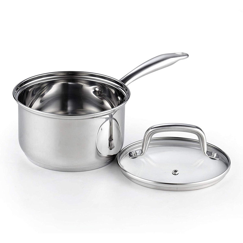 3-Quart Stainless Steel Saucepan with Glass Lid