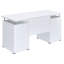 Bureau d'ordinateur blanc avec 2 tiroirs et armoire Rochelle, parfait pour le confort ergonomique et les espaces de travail organisés.