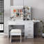 Bureau de coiffeuse avec miroir lumineux à DEL, coiffeuse de maquillage avec 11 tiroirs, 3 modes d'éclairage couleur réglables en luminosité, câblage caché, coiffeuse pour chambre à coucher