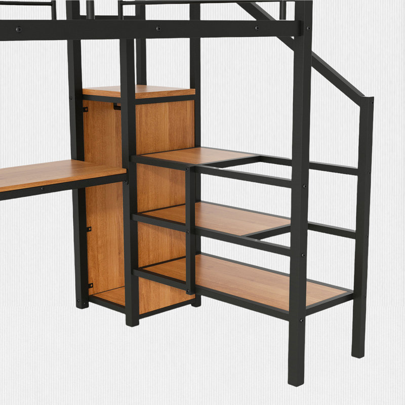 Kids Full Loft Bed, Black