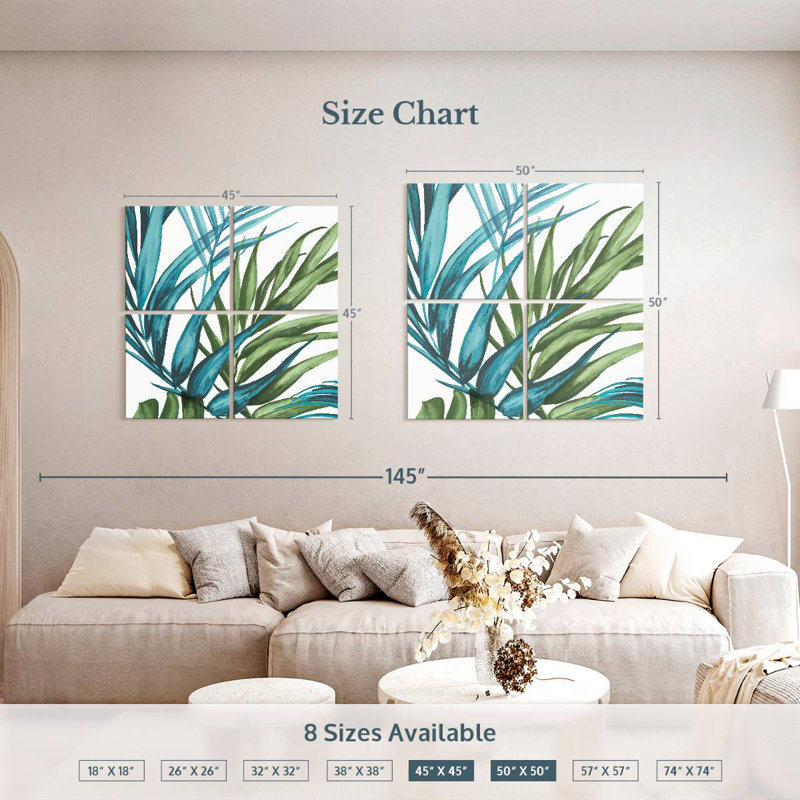 Harnek Palm Leaves II, H 45 po x l 45 po