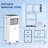 10000 BTU Mobile Portable Air Conditioner For Rooms Up To 441 Sq.Ft., 3-In-1 AC Unit With Dehumidifier, Cooling Fan, Remote, 24H Timer, LED Display, Window Installation Kit, Black And White