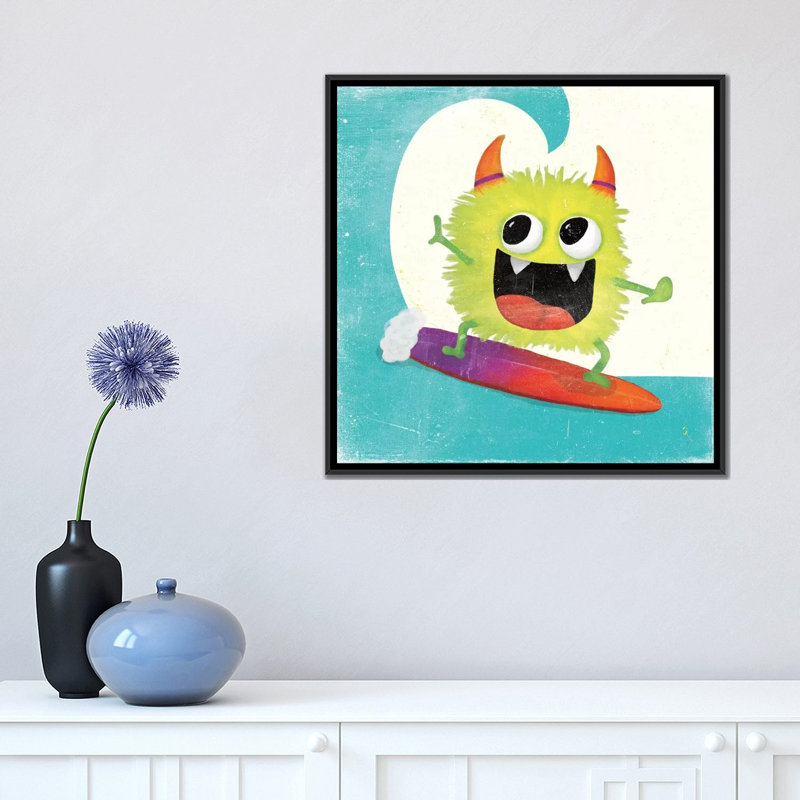 « xtreme monstres iii », impression sur toile, H 18 po x l 18 po x P 1,5 po, Toile avec cadre noir, Pas de tapis