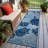 Floral Beige/Navy/Blue Indoor/Outdoor High-Low Area Rug-1752891755-1751242430