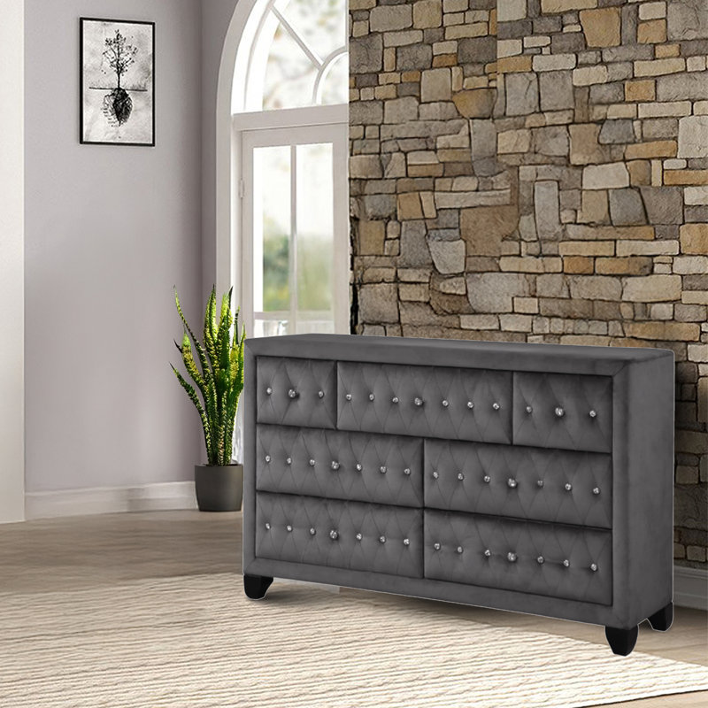 Commode 7 tiroirs Rausch Sophia, Gris