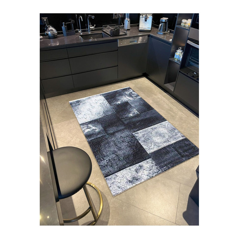 Soft Geometric Woven Base Washable Rug, Runner 4'11" x 9'10" Rug Pad Included